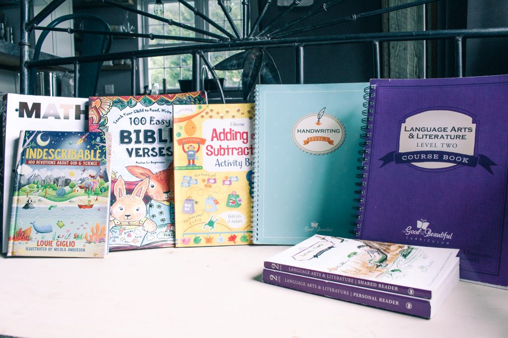 collection of educational books and curriculum for 2nd grade
