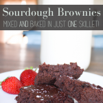 sourdough brownies mixed and baked in just one skillet