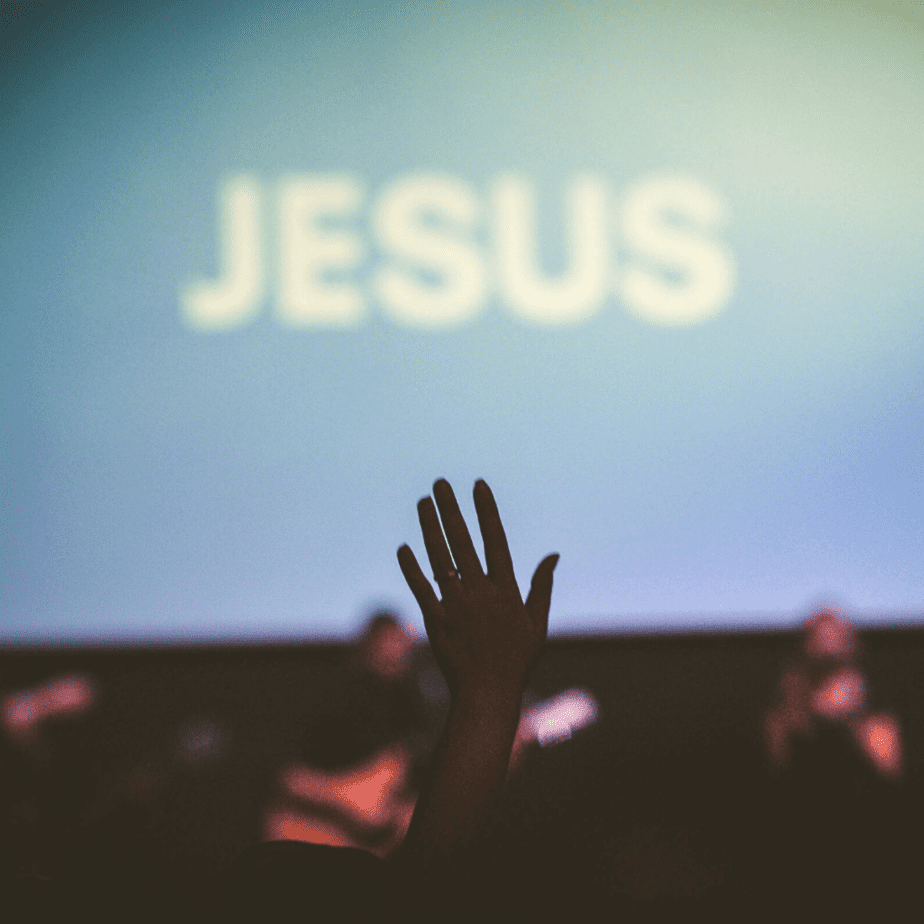 hand in worship to God