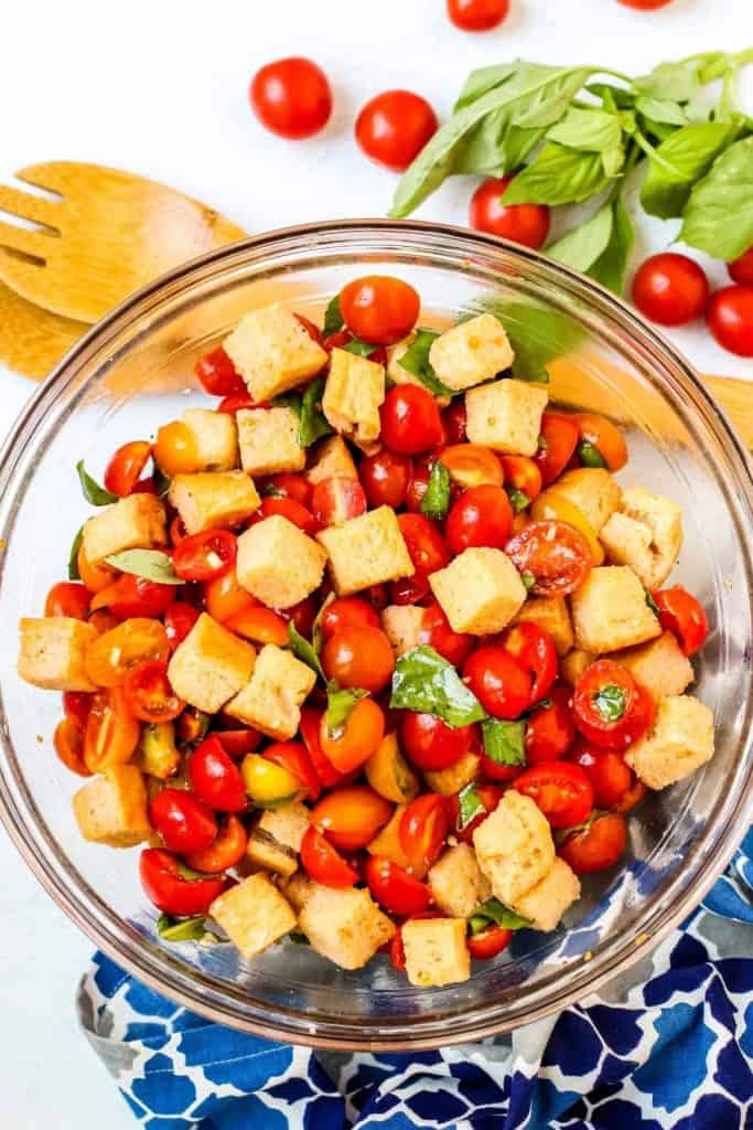 sourdough panzanella bread salad