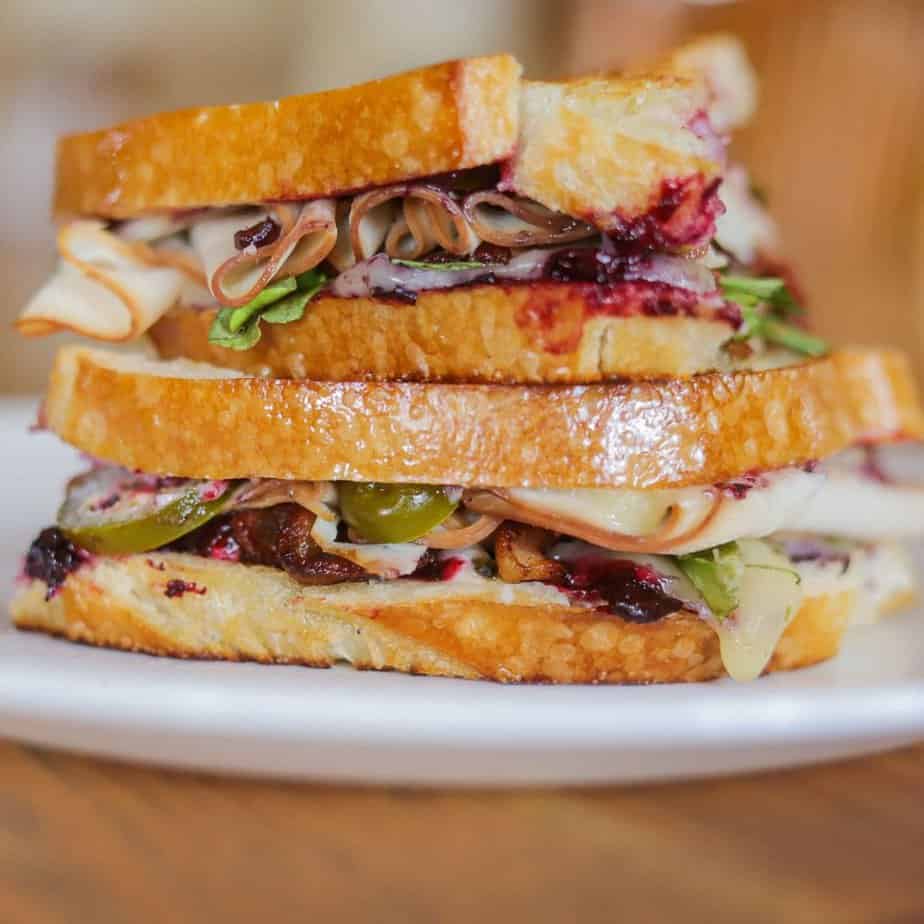 grilled cheese with turkey bacon and huckleberry