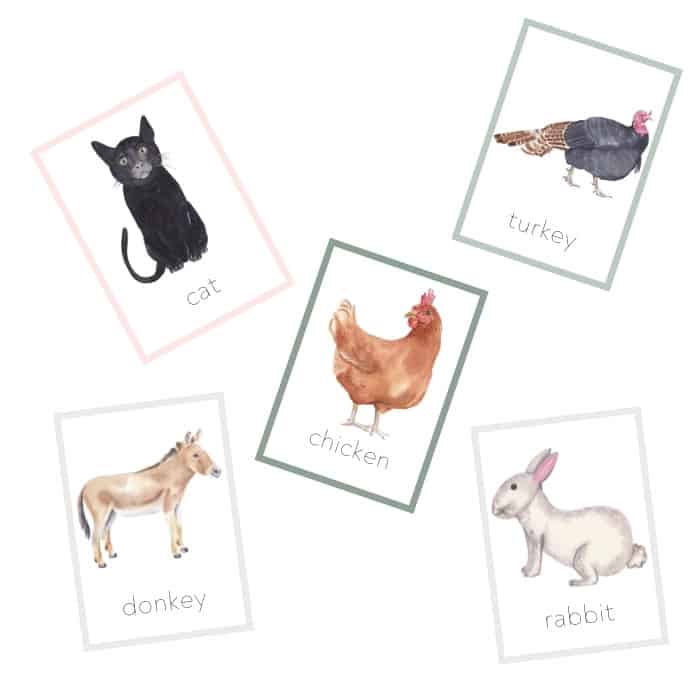 Farm Animal Flash Cards (Free Printable)