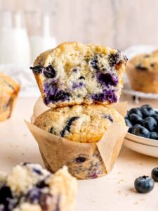 blueberry sourdough muffins