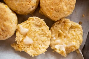 cheddar biscuit with melted butter